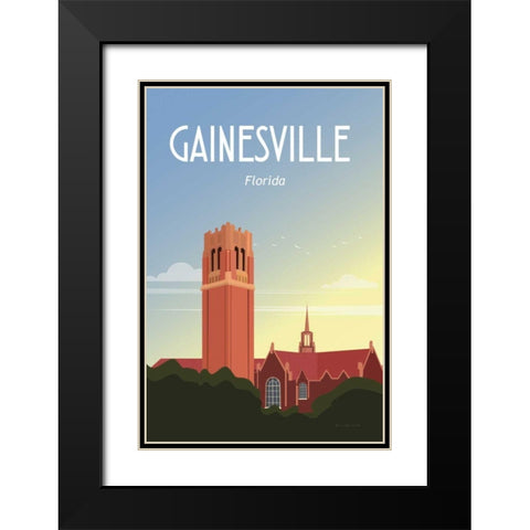 Gainesville Black Modern Wood Framed Art Print with Double Matting by Escalante, Omar