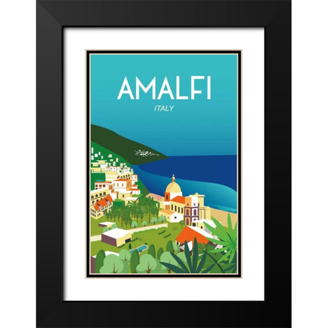 Amalfi Black Modern Wood Framed Art Print with Double Matting by Escalante, Omar