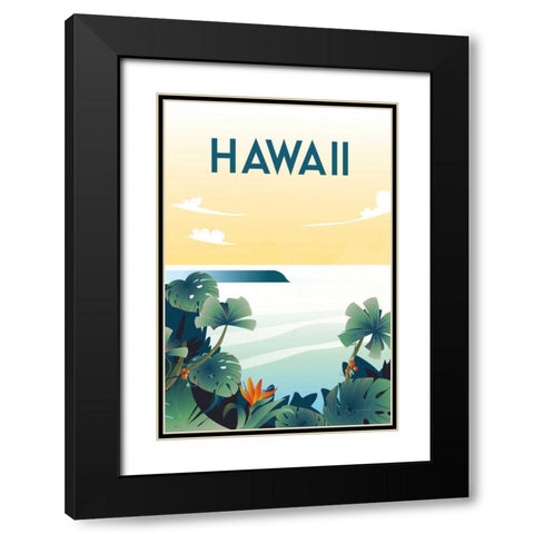 Hawaii Black Modern Wood Framed Art Print with Double Matting by Escalante, Omar