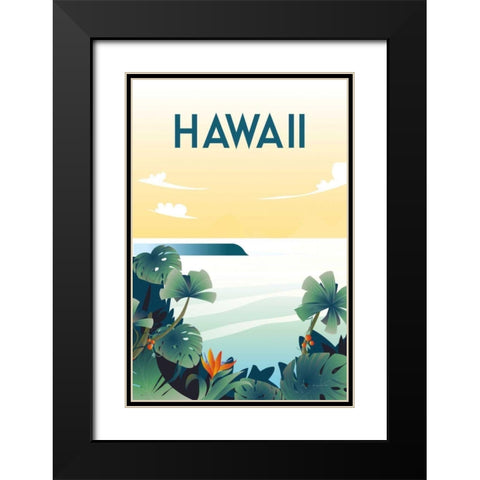 Hawaii Black Modern Wood Framed Art Print with Double Matting by Escalante, Omar