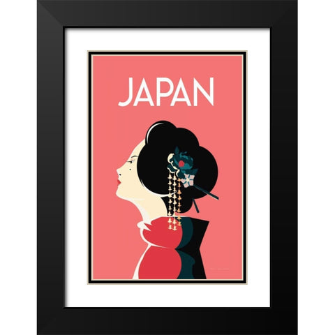 Japan Black Modern Wood Framed Art Print with Double Matting by Escalante, Omar