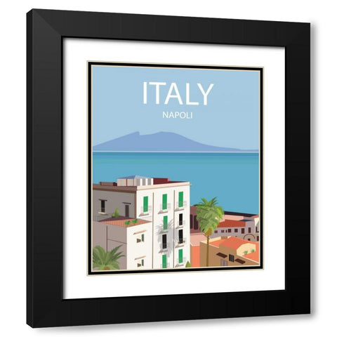 Napoli Black Modern Wood Framed Art Print with Double Matting by Escalante, Omar