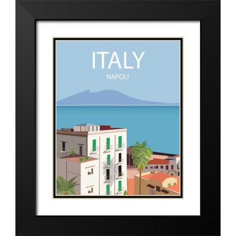 Napoli Black Modern Wood Framed Art Print with Double Matting by Escalante, Omar