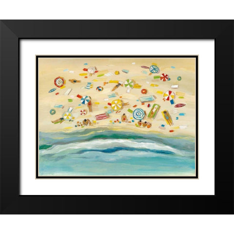 Beach Day Black Modern Wood Framed Art Print with Double Matting by Vassileva, Silvia