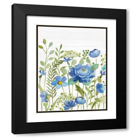 Botanical Blue VII Black Modern Wood Framed Art Print with Double Matting by Vassileva, Silvia