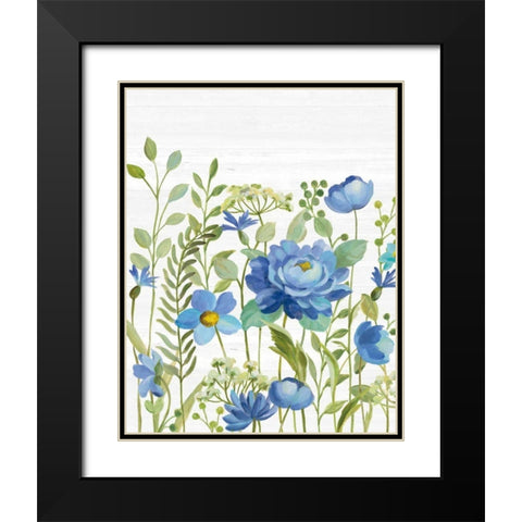 Botanical Blue VII Black Modern Wood Framed Art Print with Double Matting by Vassileva, Silvia