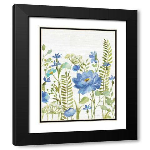 Botanical Blue VIII Black Modern Wood Framed Art Print with Double Matting by Vassileva, Silvia