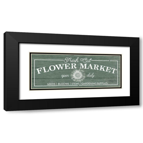 Flower Market I Sage Black Modern Wood Framed Art Print with Double Matting by Wild Apple Portfolio