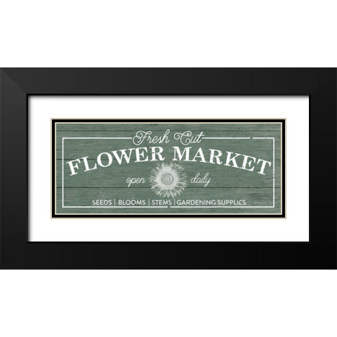 Flower Market I Sage Black Modern Wood Framed Art Print with Double Matting by Wild Apple Portfolio