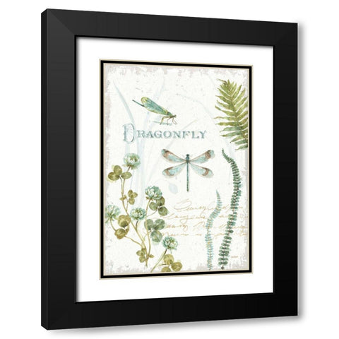 My Greenhouse Botanical Dragonfly Black Modern Wood Framed Art Print with Double Matting by Audit, Lisa