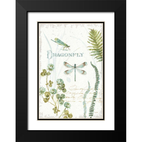 My Greenhouse Botanical Dragonfly Black Modern Wood Framed Art Print with Double Matting by Audit, Lisa
