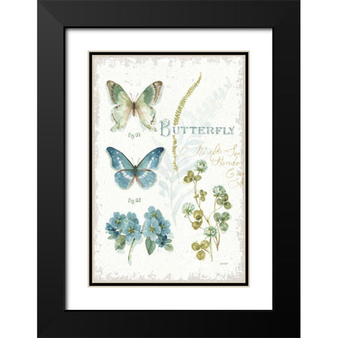 My Greenhouse Botanical Butterfly Black Modern Wood Framed Art Print with Double Matting by Audit, Lisa