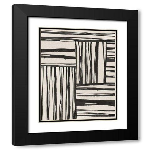 Sentiment Stripes III Black Modern Wood Framed Art Print with Double Matting by Paschke, Chris