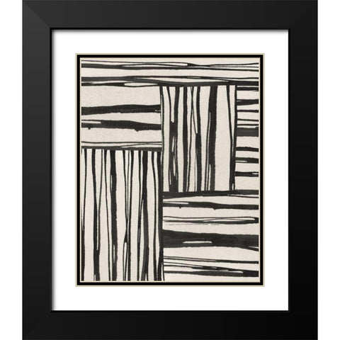 Sentiment Stripes III Black Modern Wood Framed Art Print with Double Matting by Paschke, Chris