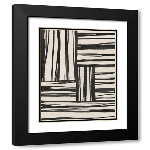 Sentiment Stripes IV Black Modern Wood Framed Art Print with Double Matting by Paschke, Chris