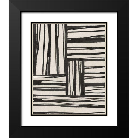 Sentiment Stripes IV Black Modern Wood Framed Art Print with Double Matting by Paschke, Chris