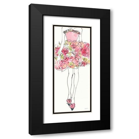 Floral Fashion Shoulders I Pink Black Modern Wood Framed Art Print with Double Matting by Tavoletti, Anne