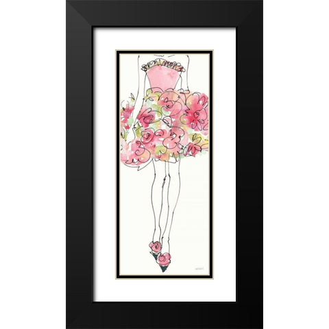 Floral Fashion Shoulders I Pink Black Modern Wood Framed Art Print with Double Matting by Tavoletti, Anne