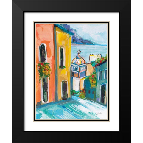 Positano III Black Modern Wood Framed Art Print with Double Matting by Vertentes, Jeanette