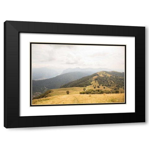 Grassy Hills and Mountains Black Modern Wood Framed Art Print with Double Matting by Aledanda