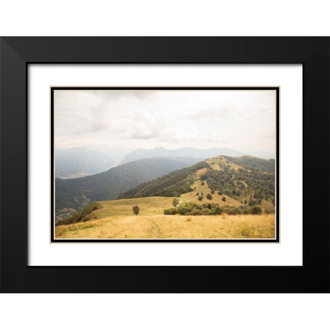 Grassy Hills and Mountains Black Modern Wood Framed Art Print with Double Matting by Aledanda