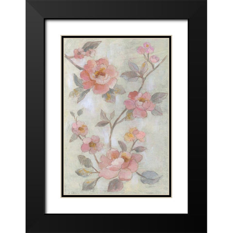 Romantic Spring Flowers I Black Modern Wood Framed Art Print with Double Matting by Vassileva, Silvia