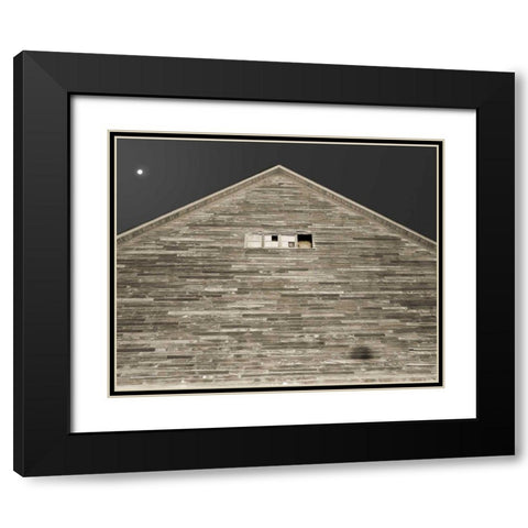 Moon Over Hay Barn Black Modern Wood Framed Art Print with Double Matting by Goldstein, Ed
