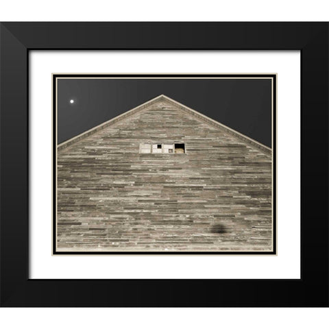 Moon Over Hay Barn Black Modern Wood Framed Art Print with Double Matting by Goldstein, Ed
