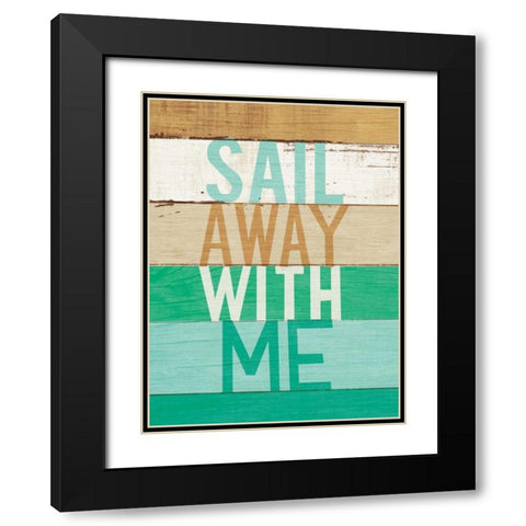 Beachscape Inspiration VII Green Black Modern Wood Framed Art Print with Double Matting by Mullan, Michael