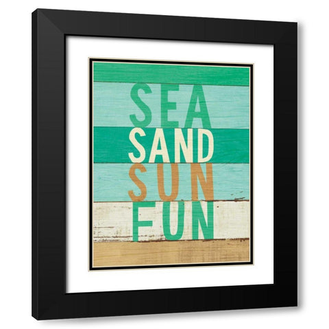 Beachscape Inspiration VIII Green Black Modern Wood Framed Art Print with Double Matting by Mullan, Michael