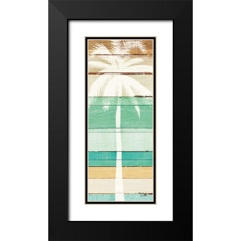 Beachscape Palms V Green Black Modern Wood Framed Art Print with Double Matting by Mullan, Michael