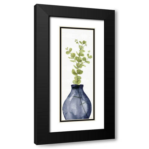 Mixed Greenery II Navy Black Modern Wood Framed Art Print with Double Matting by Audit, Lisa