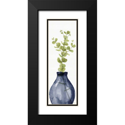 Mixed Greenery II Navy Black Modern Wood Framed Art Print with Double Matting by Audit, Lisa