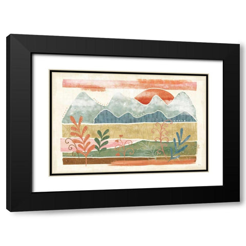 Vista I Black Modern Wood Framed Art Print with Double Matting by Charron, Veronique