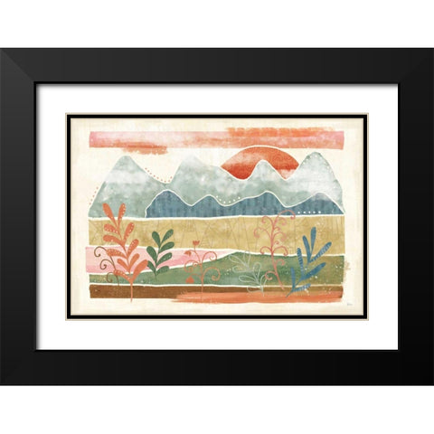 Vista I Black Modern Wood Framed Art Print with Double Matting by Charron, Veronique
