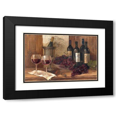 Vintage Wine Black Modern Wood Framed Art Print with Double Matting by Hristova, Albena