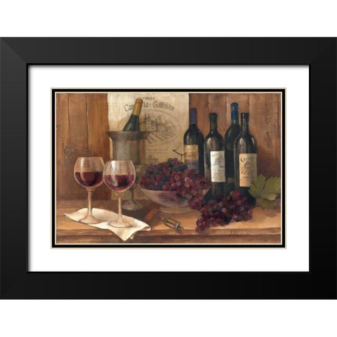 Vintage Wine Black Modern Wood Framed Art Print with Double Matting by Hristova, Albena