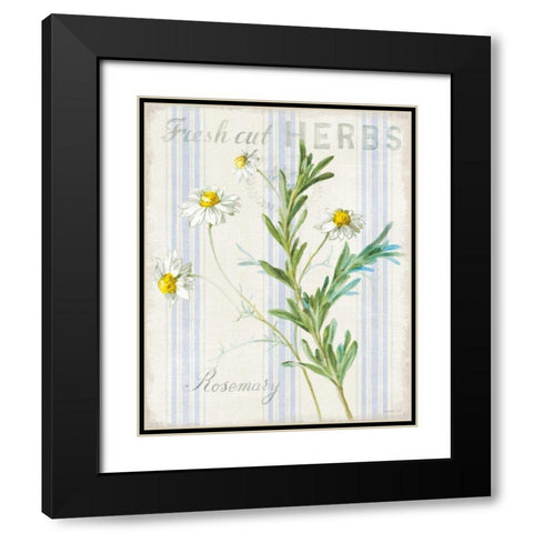 Floursack Herbs I Black Modern Wood Framed Art Print with Double Matting by Nai, Danhui