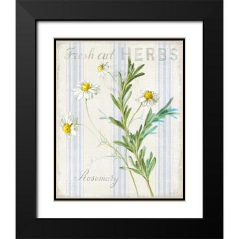 Floursack Herbs I Black Modern Wood Framed Art Print with Double Matting by Nai, Danhui