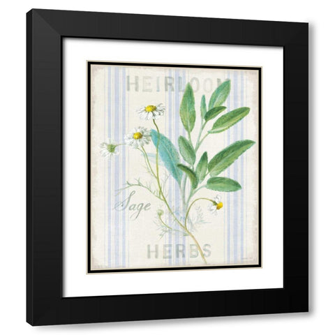 Floursack Herbs III Black Modern Wood Framed Art Print with Double Matting by Nai, Danhui