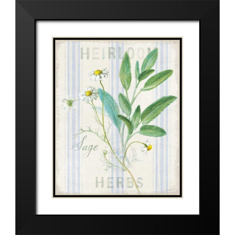 Floursack Herbs III Black Modern Wood Framed Art Print with Double Matting by Nai, Danhui
