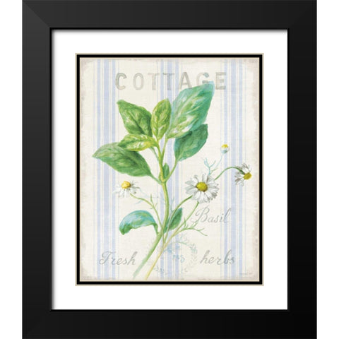Floursack Herbs IV Black Modern Wood Framed Art Print with Double Matting by Nai, Danhui