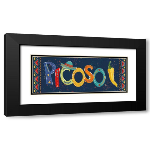 Tex Mex Fiesta IX Dark Black Modern Wood Framed Art Print with Double Matting by Charron, Veronique