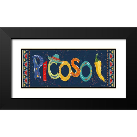 Tex Mex Fiesta IX Dark Black Modern Wood Framed Art Print with Double Matting by Charron, Veronique