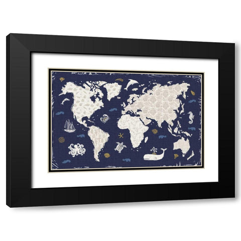 Primitive Sea II Dark Black Modern Wood Framed Art Print with Double Matting by Brissonnet, Daphne