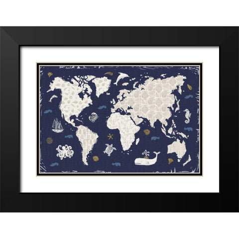Primitive Sea II Dark Black Modern Wood Framed Art Print with Double Matting by Brissonnet, Daphne