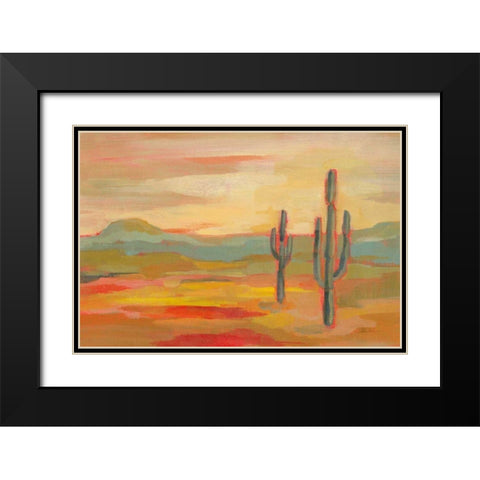 Desert Saguaro Black Modern Wood Framed Art Print with Double Matting by Vassileva, Silvia