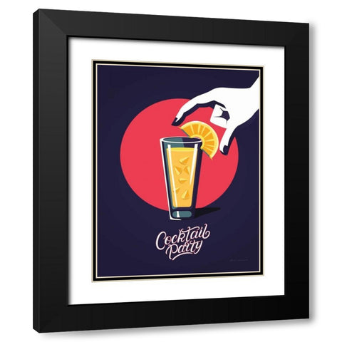 Cocktail Party Black Modern Wood Framed Art Print with Double Matting by Escalante, Omar
