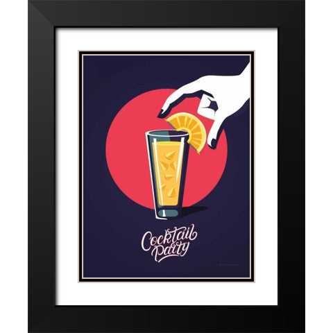 Cocktail Party Black Modern Wood Framed Art Print with Double Matting by Escalante, Omar
