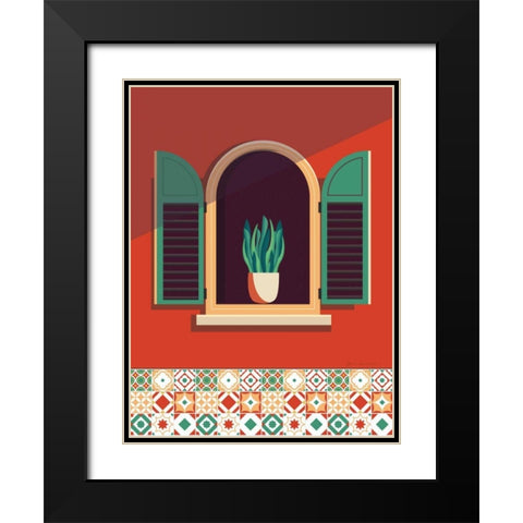 Window Lisboa Black Modern Wood Framed Art Print with Double Matting by Escalante, Omar